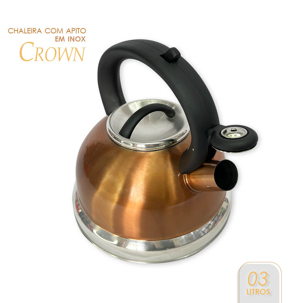 Chaleira Gold com Apito - Inox